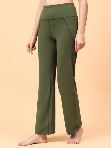 Wise Active Flare Pants (Olive green)