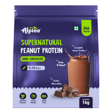 ALPINO 24g Protein Supernatural Peanut Protein Powder Dark Chocolate 1kg