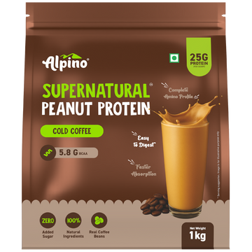 ALPINO 25g Protein Supernatural Peanut Protein Powder Cold Coffee 1kg