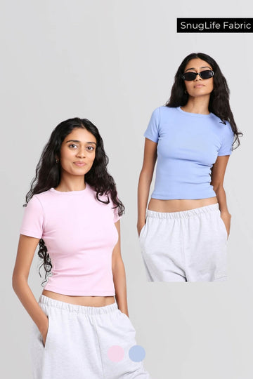 2 Pack: Everyday Tee in in Cotton Candy & Ocean Pop