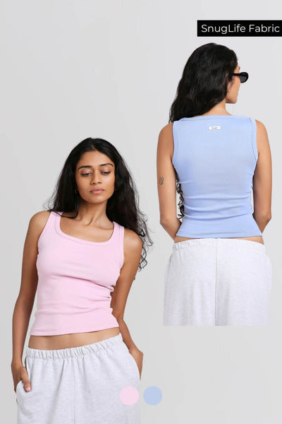 2 Pack: What's The Scoop Tee in Cotton Candy & Ocean Pop