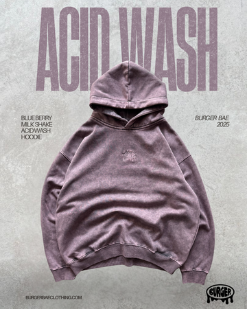 Blue Berry MilkShake Acid Wash Hoodie