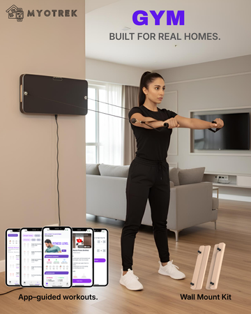 Lite Smart Home Gym Wall Combo - All-in-One Home Gym Setup |2-60 Kg Digital Resistance | Wall Mounted Gym Machine for Full Body Workout | 100 + Movements & Smart App | Includes Wall Mount Kit