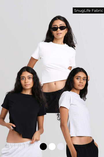 3 Pack: Relaxed Tee in True Black, Greystone & Snow White