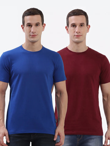 Hummel Cam Men'S T-Shirt Pack Of 2 (Maroon/Blue)