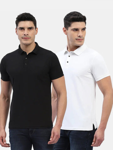 Jaye Poly Polo T-shirt Pack Of 2 (Black/White)