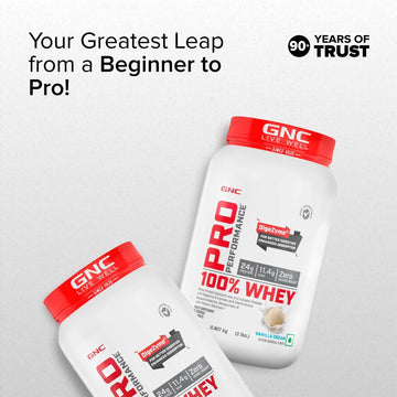 GNC Pro Performance 100% Whey Protein Powder & Steel Shaker (Vanilla Cream, 2 lbs with Shaker)