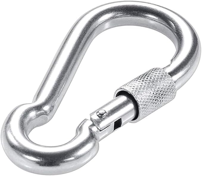 Leosportz Stainless Steel Snap Hook with Safety Lock — 80 Lock Hook 15Pc