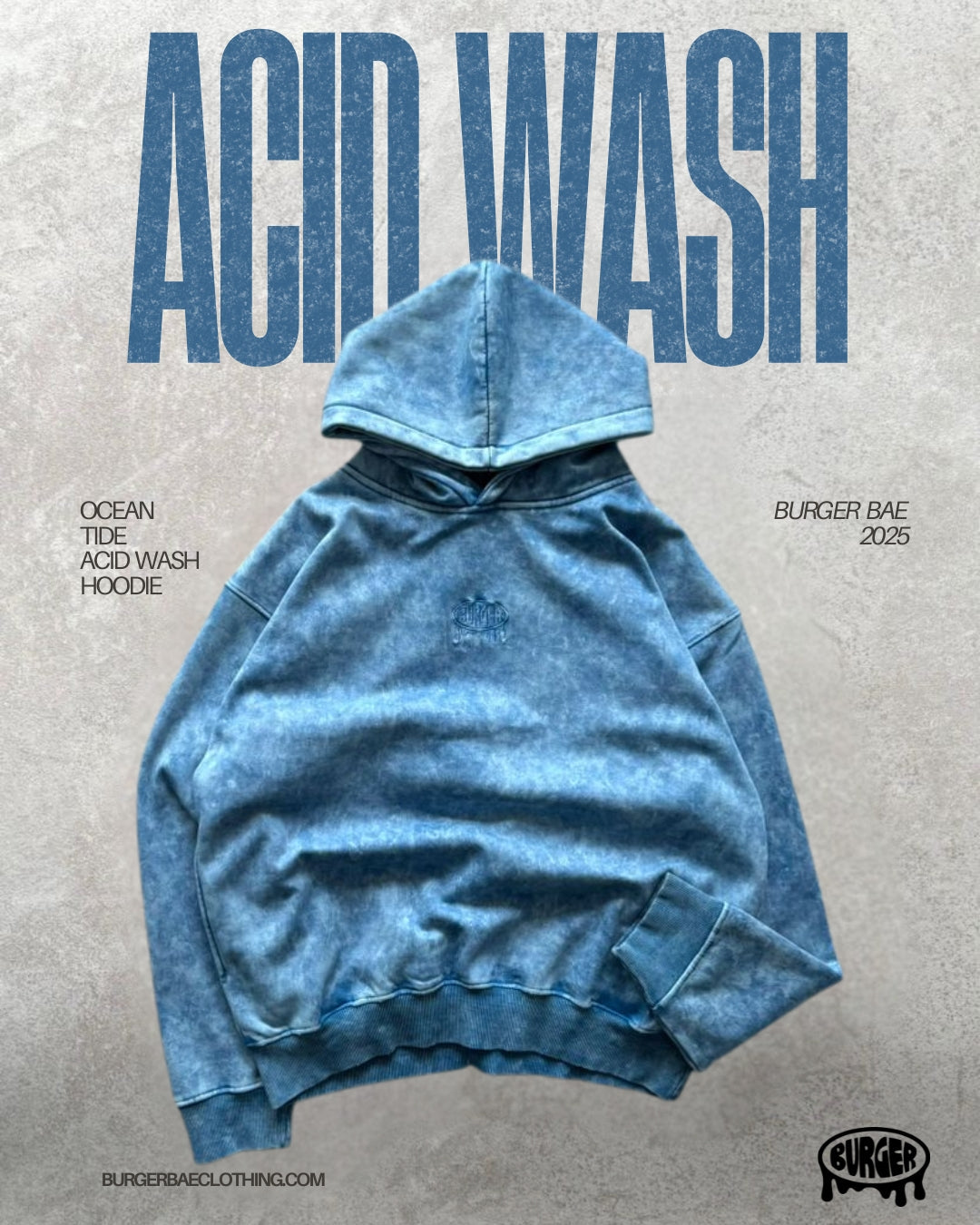Ocean Tide Acid Wash Hoodie