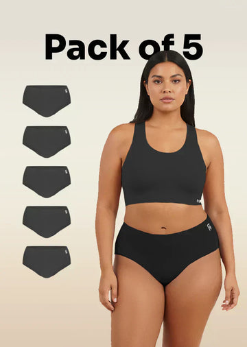 5 Pack - Black Seamless Underwear