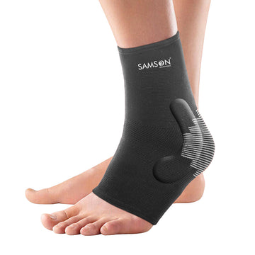 SAMSON Ankle Support with Silicone Pad | Compression Support for Injury Recovery & Pain Relief