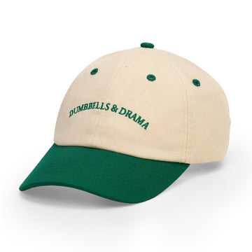 Washed Caps  White Green Dumbbells & Drama