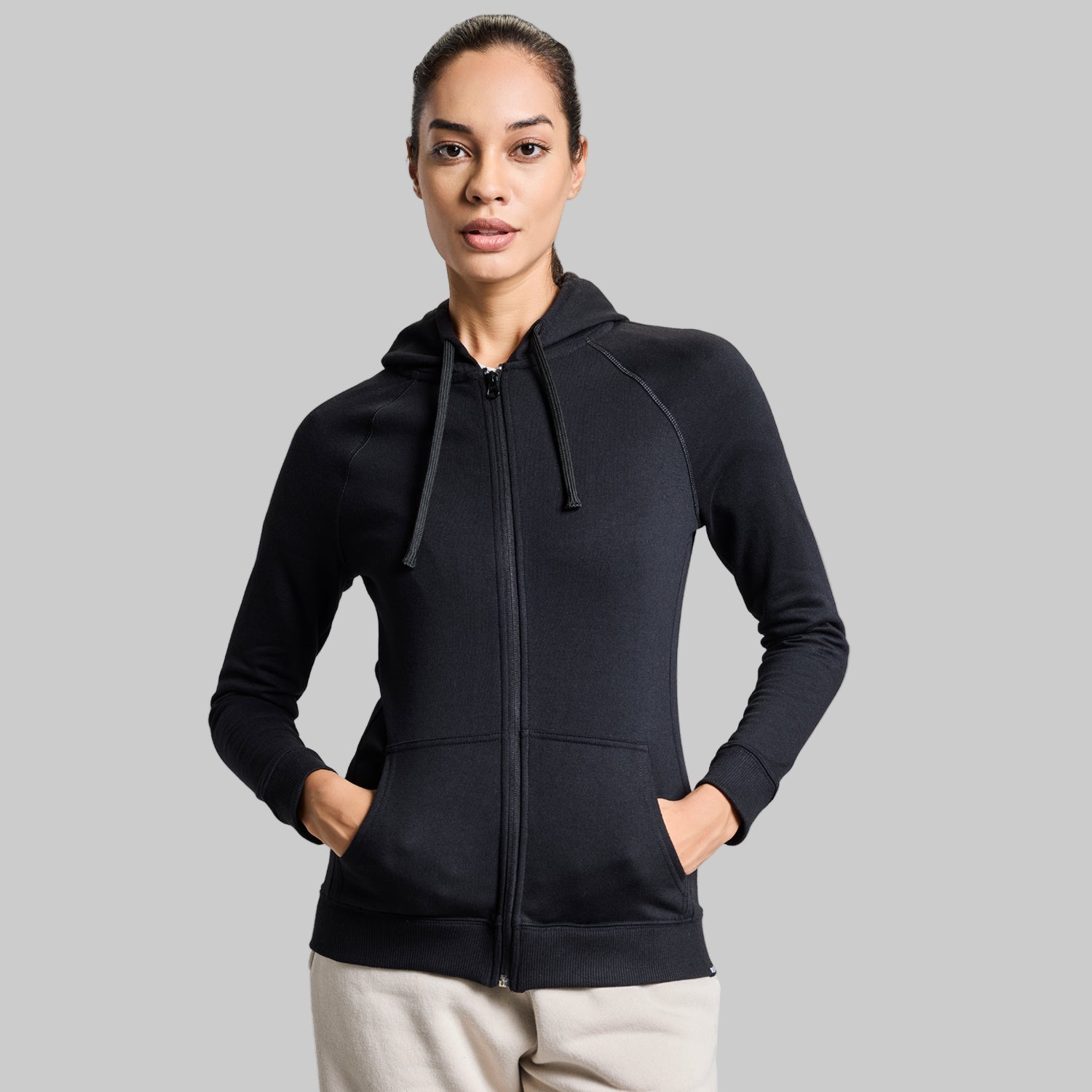 AeroFleece Womens Full Zipper Jacket - Black