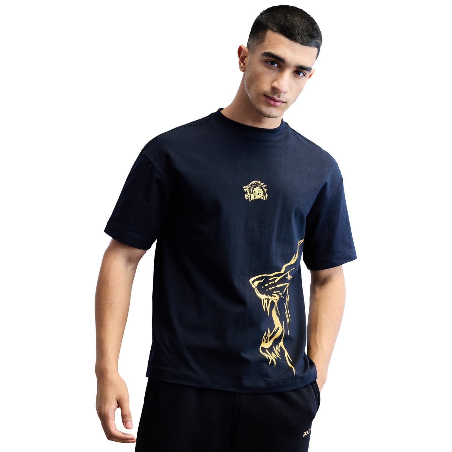 Official CSK Leo Men's Oversized T-shirt - Black