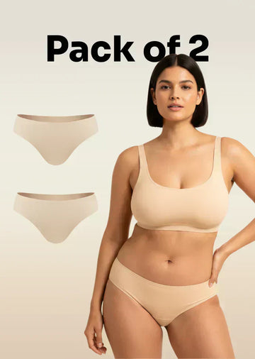 2 Pack - Beige Low-waist Absorbent Underwear
