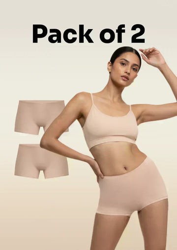 2 Pack - Beige Absorbent Boyshorts