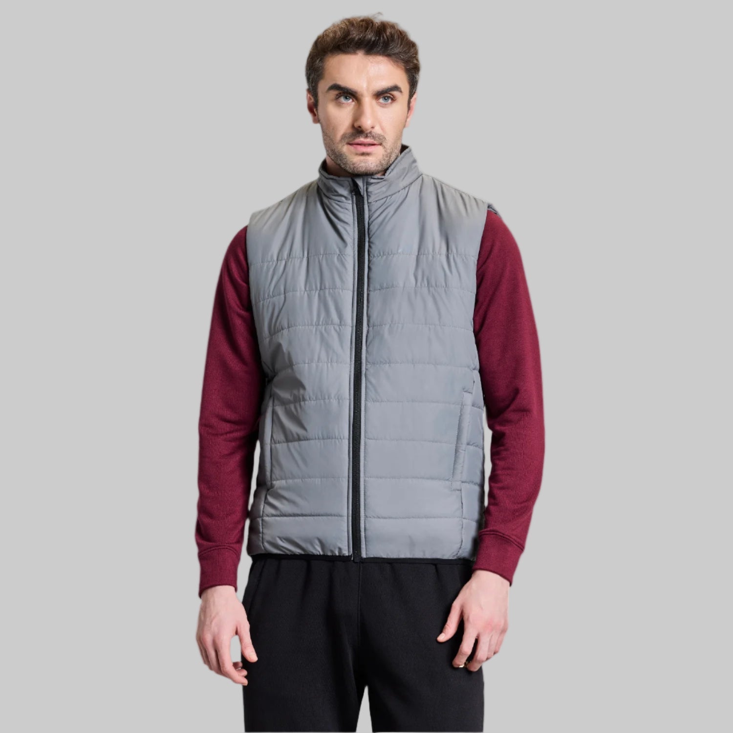 Alpine Mens Sleeveless Jacket - Grey
