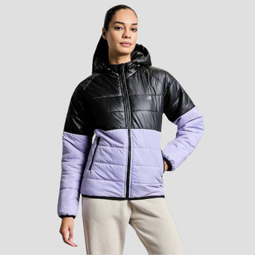 Frost Womens Puffer Jacket - Black/Purple