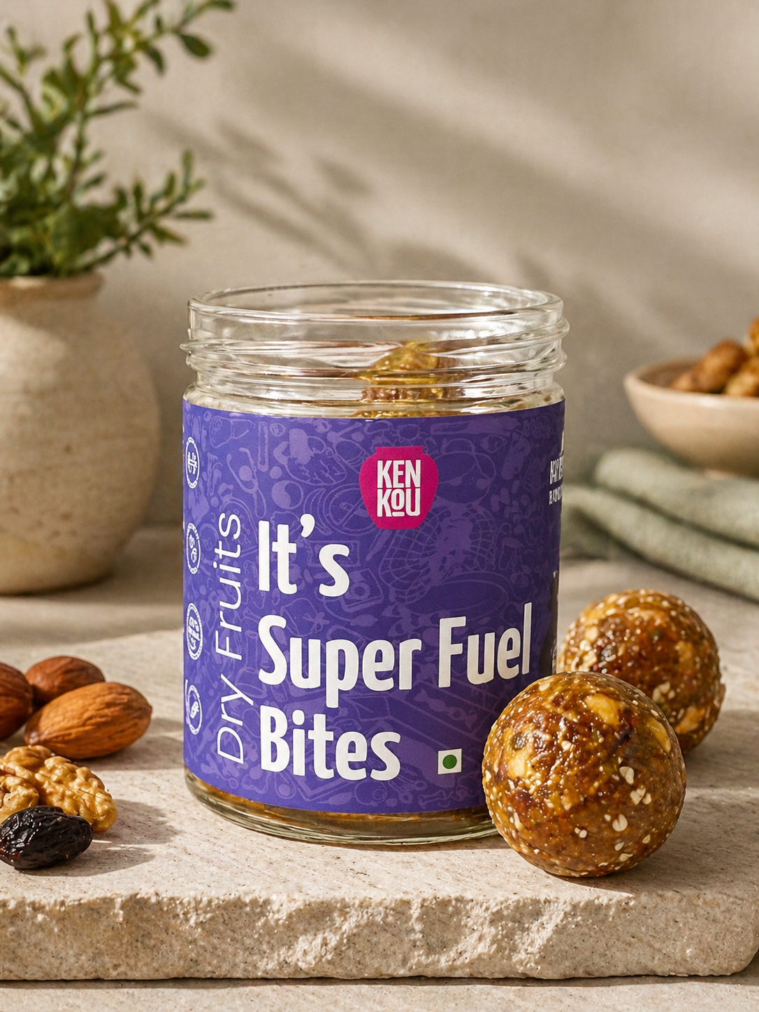 Kenkou Super Fuel Bites 225g – Dry Fruit Energy Bites with Dates & Cashews