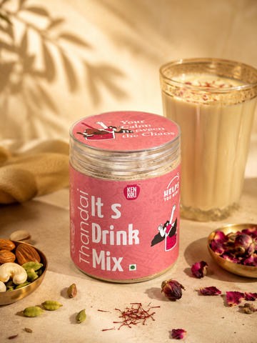 Kenkou Thandai Mix 190g – Traditional Indian Cooling Drink with Almonds & Saffron