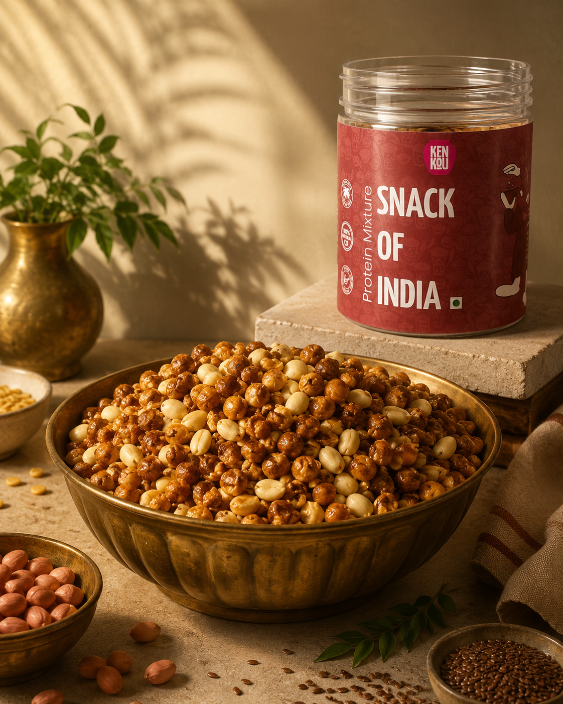 Kenkou Protein Mixture 150g – High-Protein Indian Namkeen with Lentils & Seeds