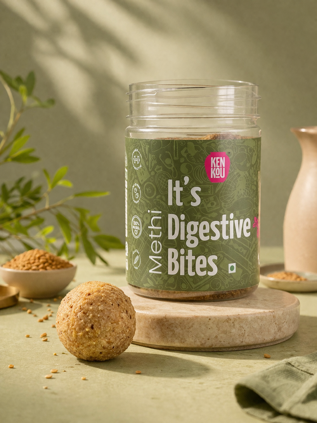 Kenkou Methi Digestive Bites 225g – Fenugreek Energy Bites for Gut Health