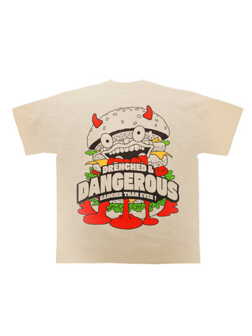 Burger bae x Veeba Drenched and dangerous Drop sleeved Tee for Men and Women