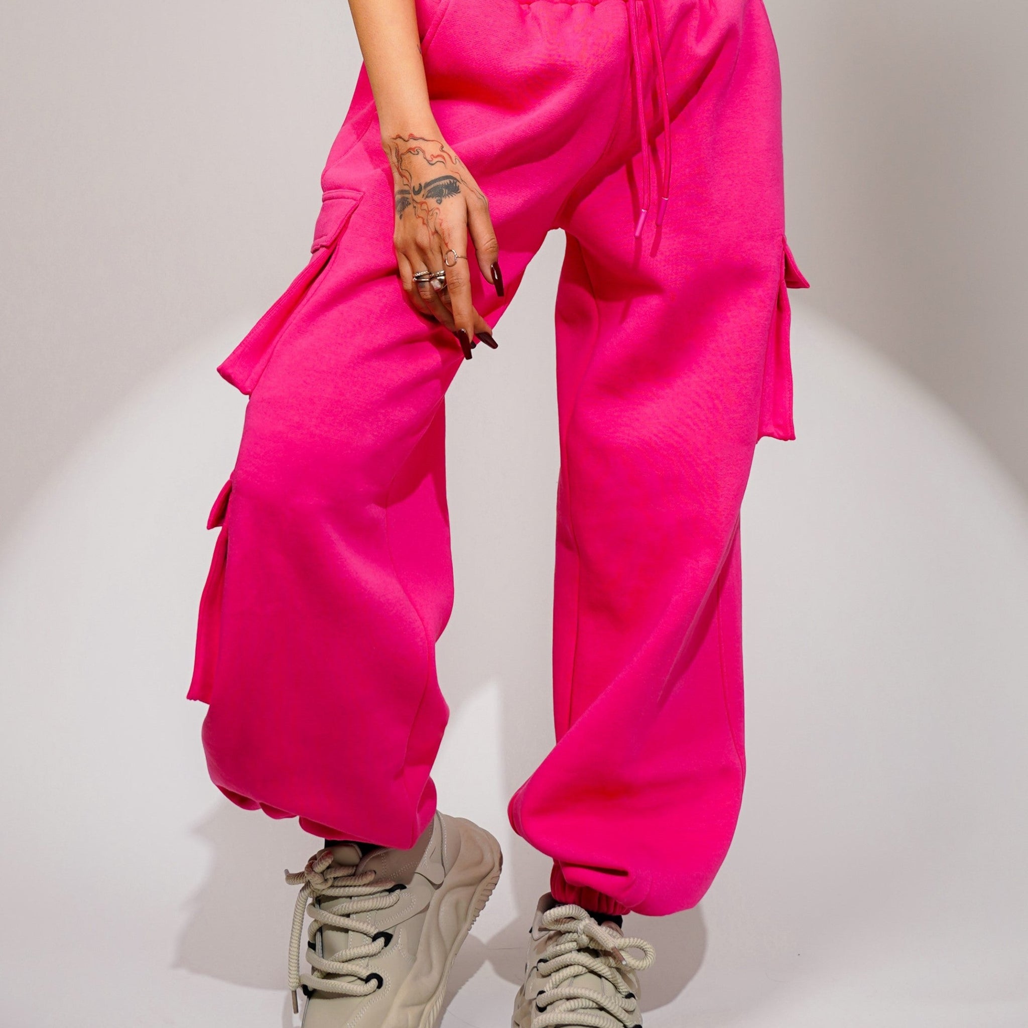 Hot Pink Seoul Cargo Tracks For Men And Women