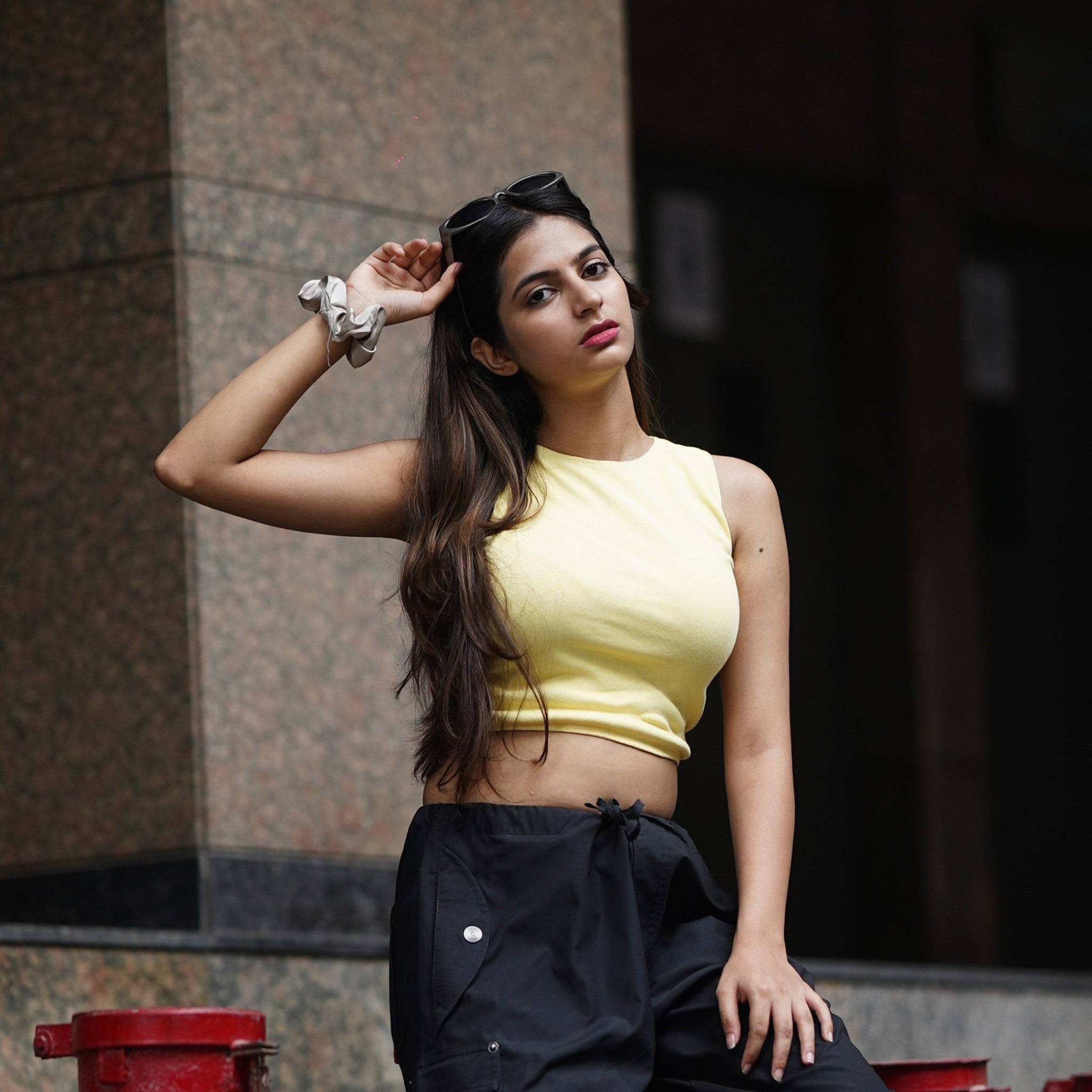 Basic : Burger Bae Bright Yellow Sleeveless Rachel Tank For Women