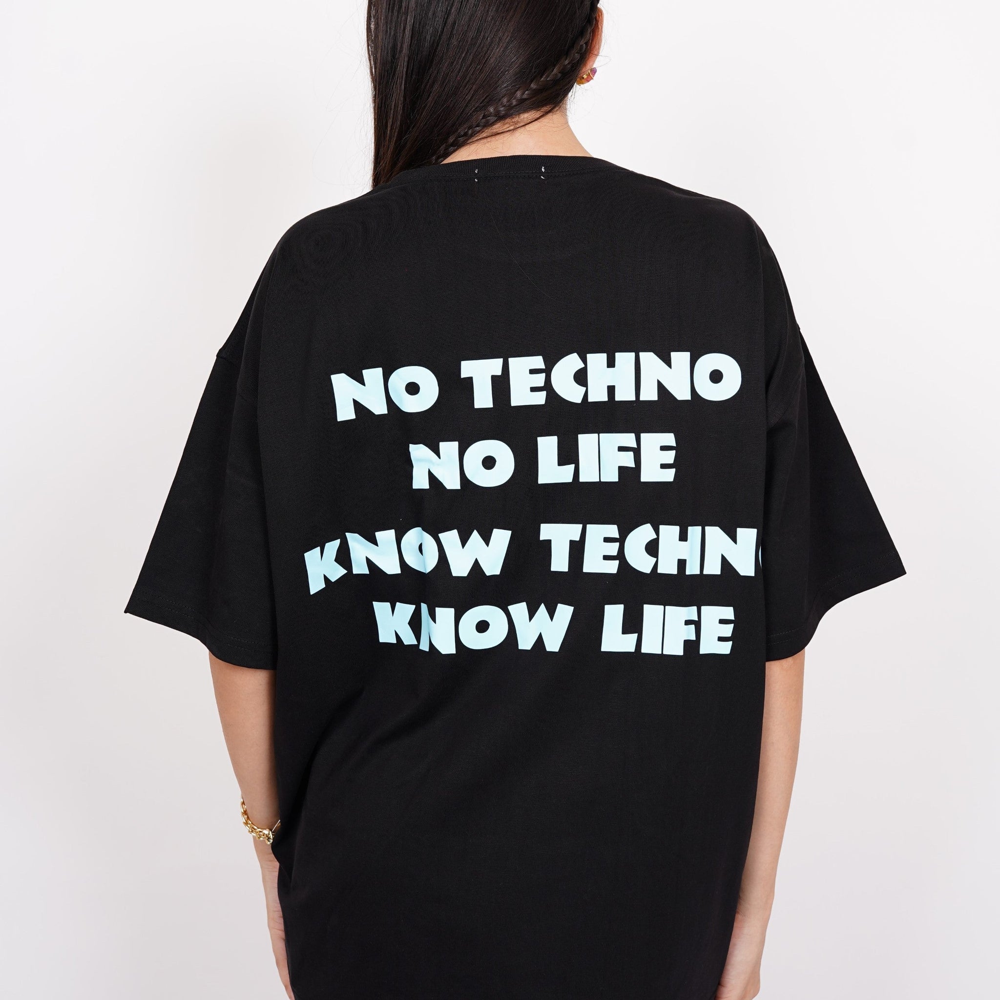 Know Techno Know Life : Glow In Dark Drop sleeved Tee (Green Glow) For Men and Women