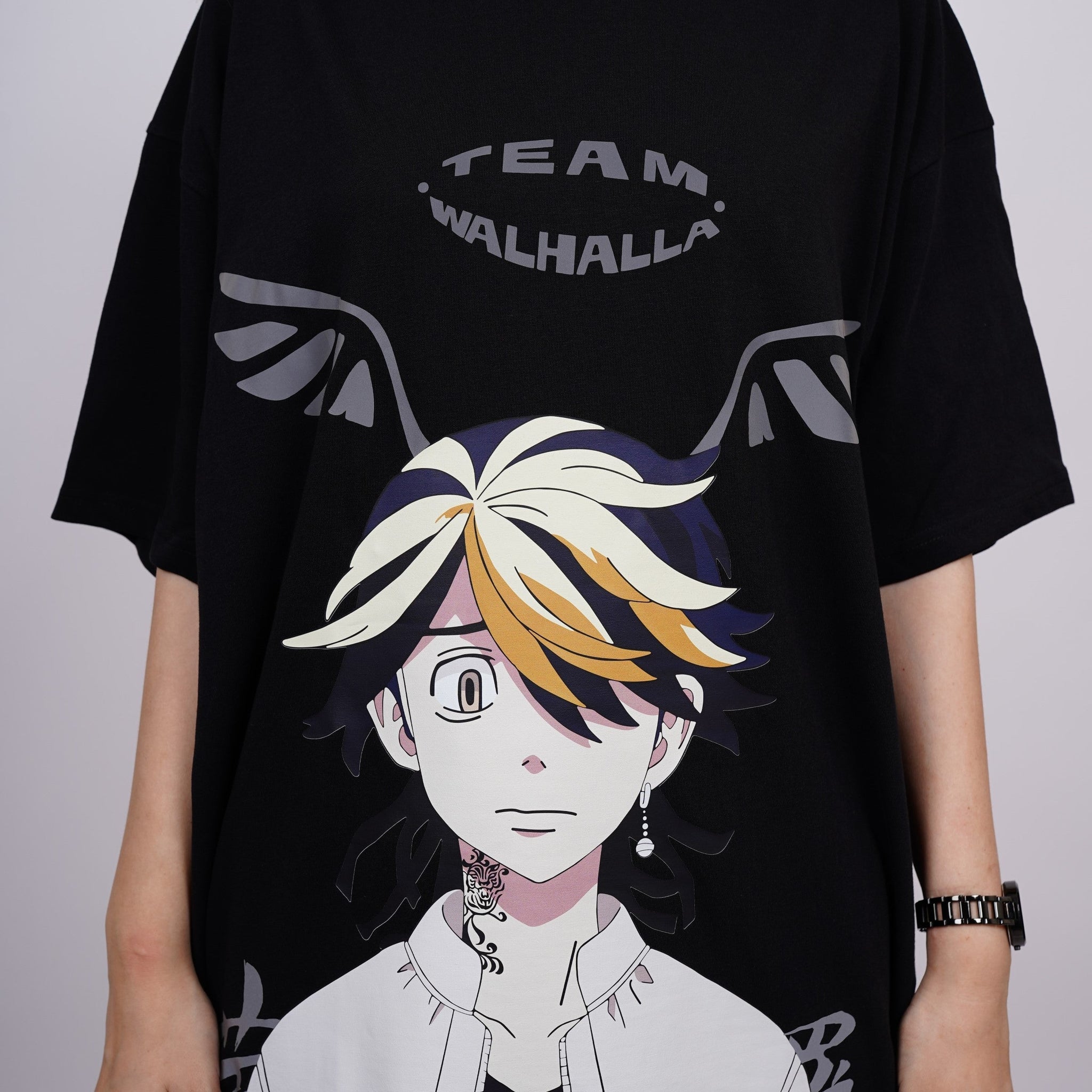 Kazutora Hanemiya (Reflective) : Tokyo Revengers Drop sleeved  Tee For Men and Women