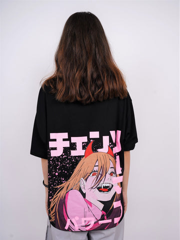 Power : Chainsawman Glow In Dark Drop Sleeved  Tee For Men and Women