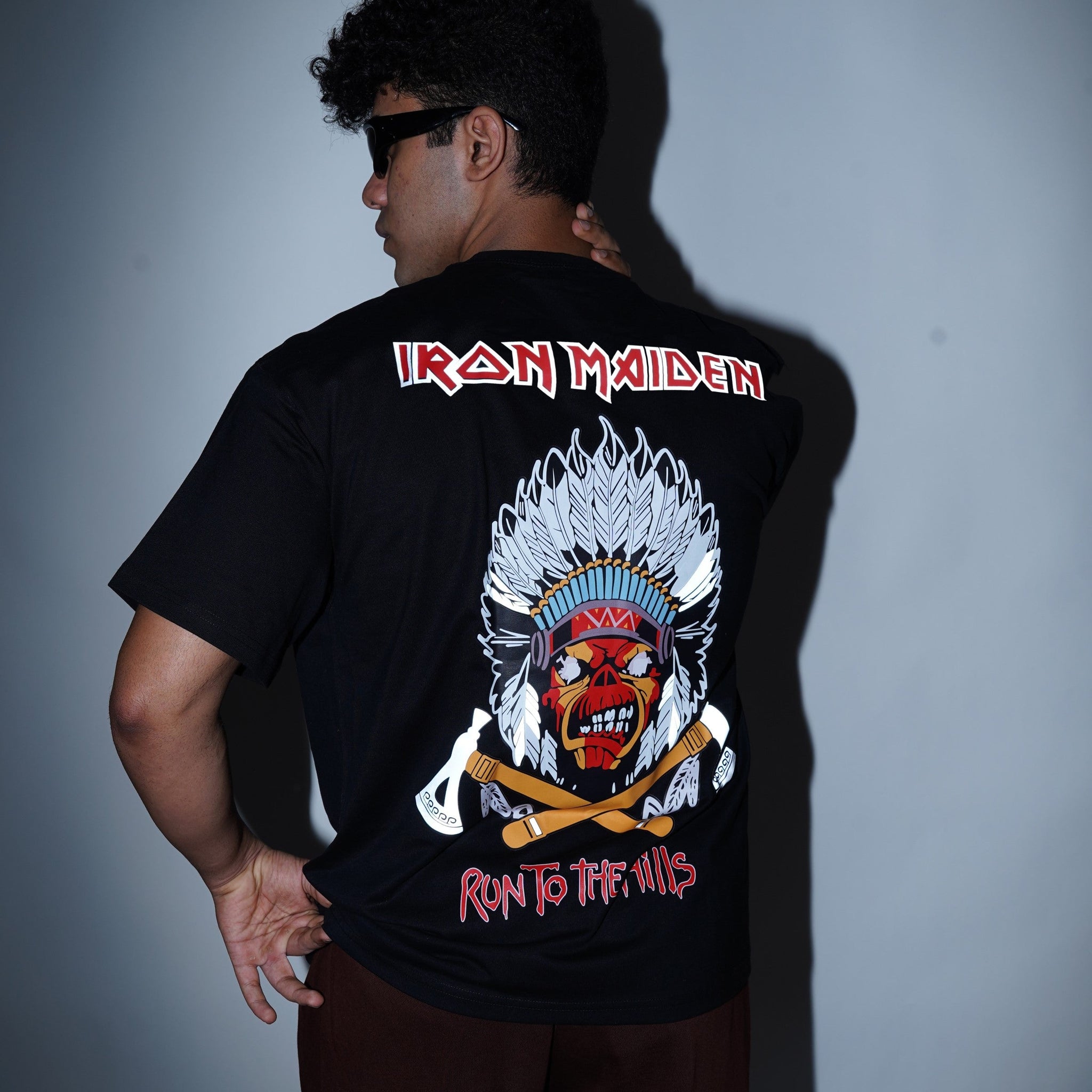 Run To the Hills (Reflective) : Iron Maiden Drop Sleeved  Tee For Men and Women