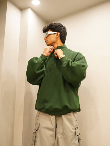 Half Zip Heavyweight baggy sweatshirt For Men And Women