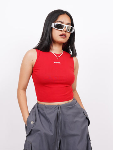 Minimal Burger Logo : Rachel Tank (Red) For Women
