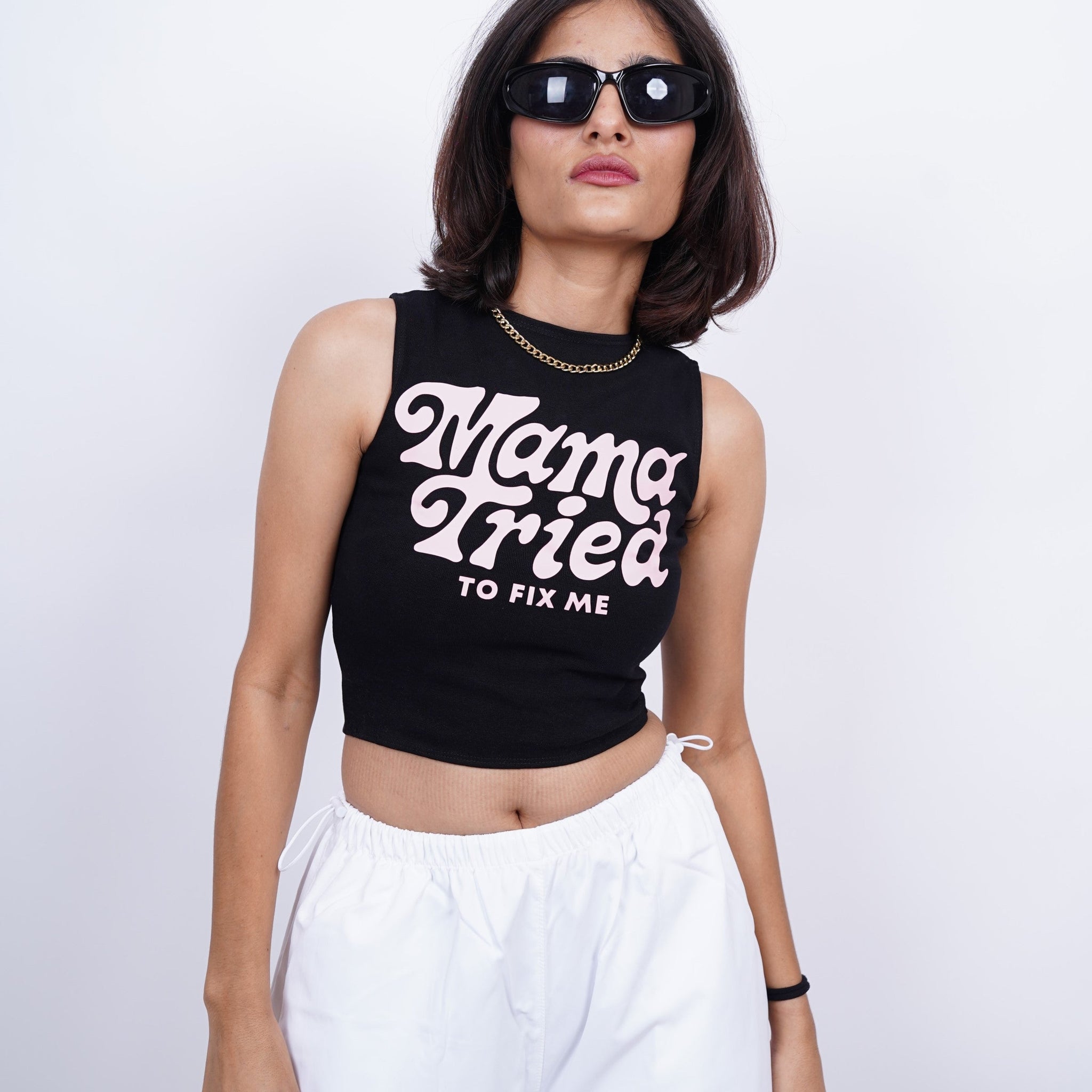 Mama tried to fix me : Burger Bae Sleeveless Rachel Tank For Women