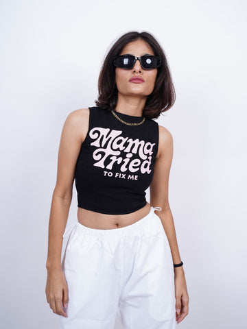 Mama tried to fix me : Burger Bae Sleeveless Rachel Tank For Women