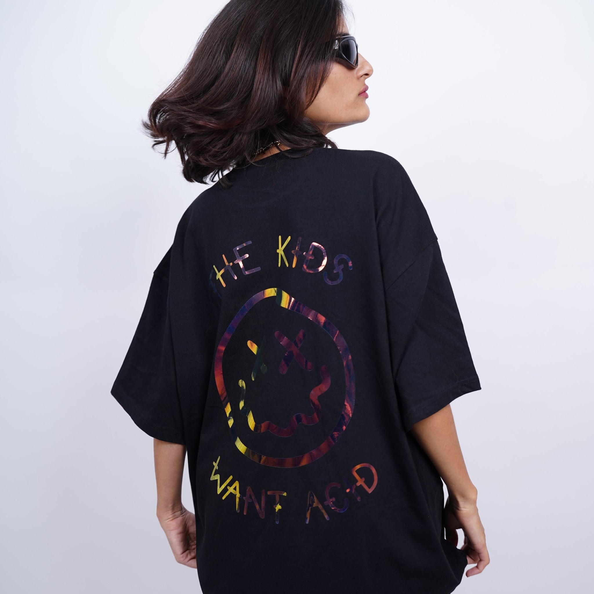 Kids Want Acid (Holographic)  : Drop Sleeved  Tee For Men and Women