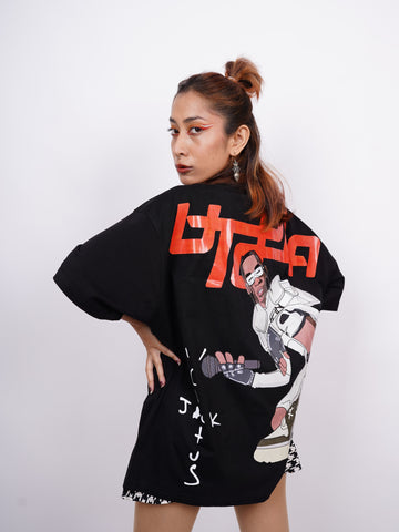 Travis Scott : Utopia Cartoon Art Drop Sleeved  Tee For Men and Women