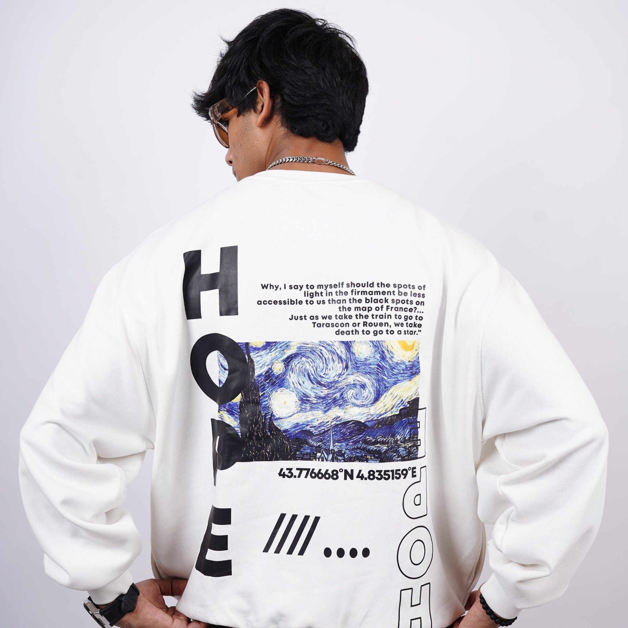 Van Gogh : Starry Night Heavyweight Baggy Sweatshirt For Men And Women