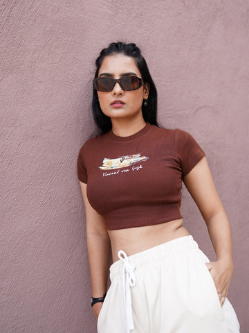 Van Gogh x Burger Brushstroke Sunflower baby tee For Women