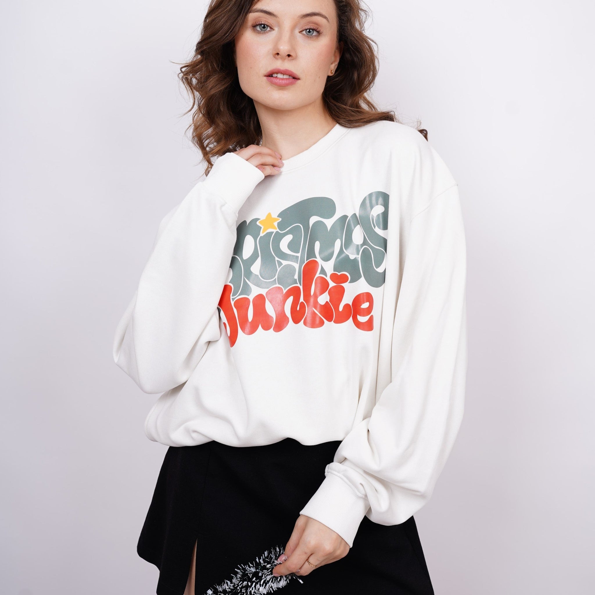 Christmas Junkie : Heavyweight Baggy Sweatshirt For Men And Women