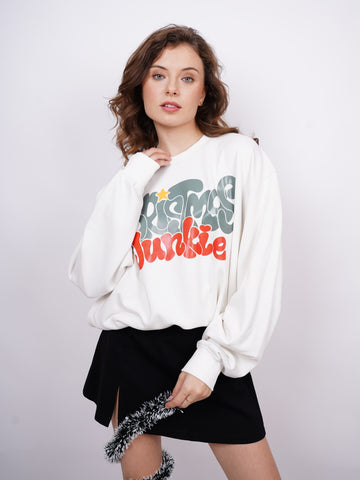 Christmas Junkie : Heavyweight Baggy Sweatshirt For Men And Women