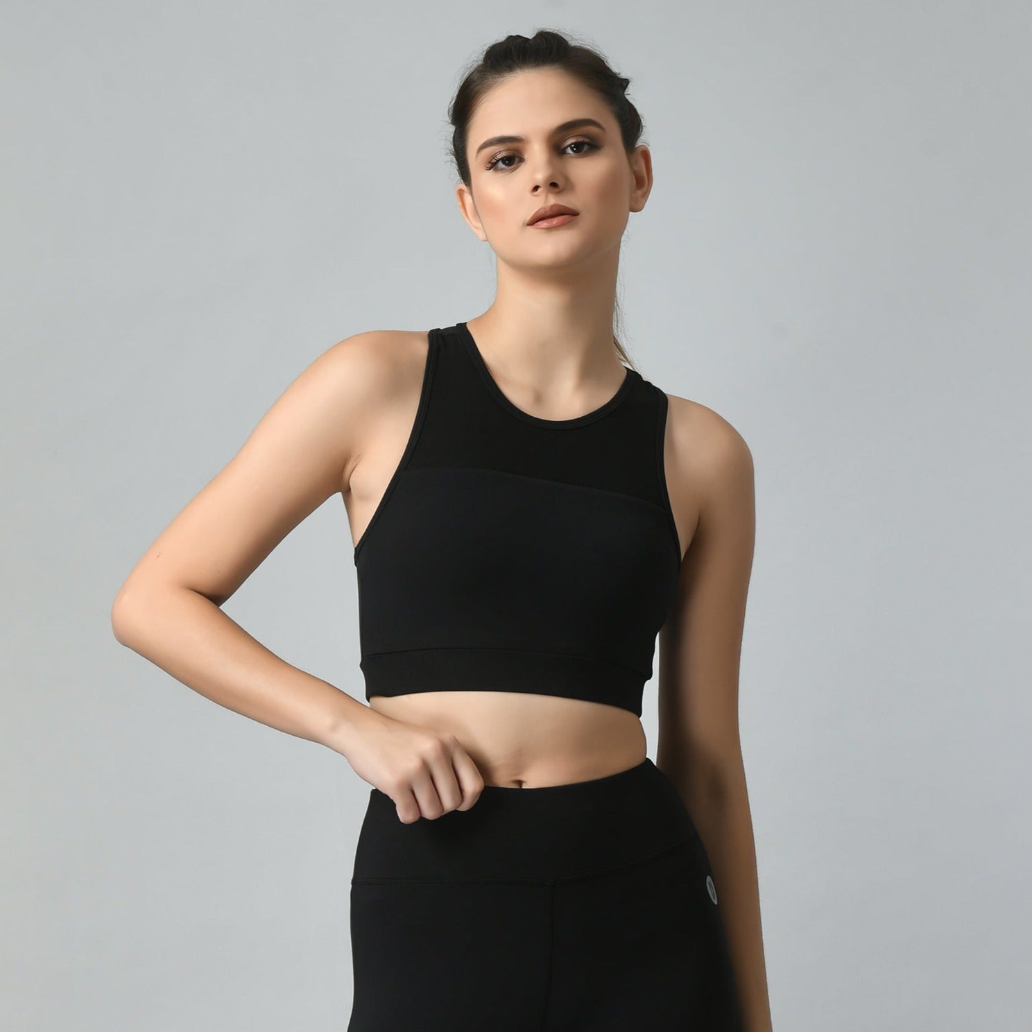 NotchFlex Mesh Sports Bra - Black