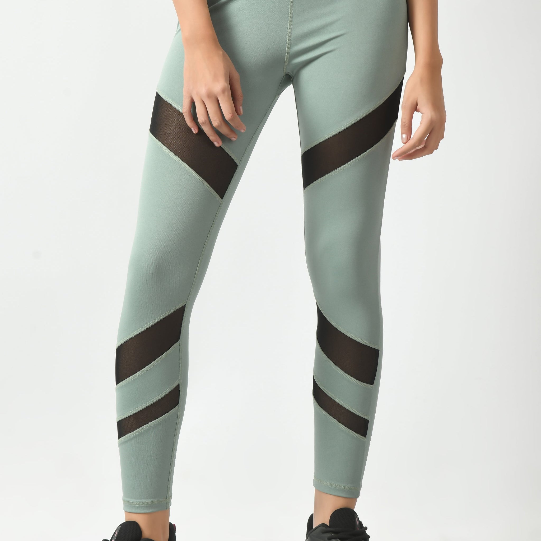 NotchFlex PowerPuff High Waist Leggings - Sea Green