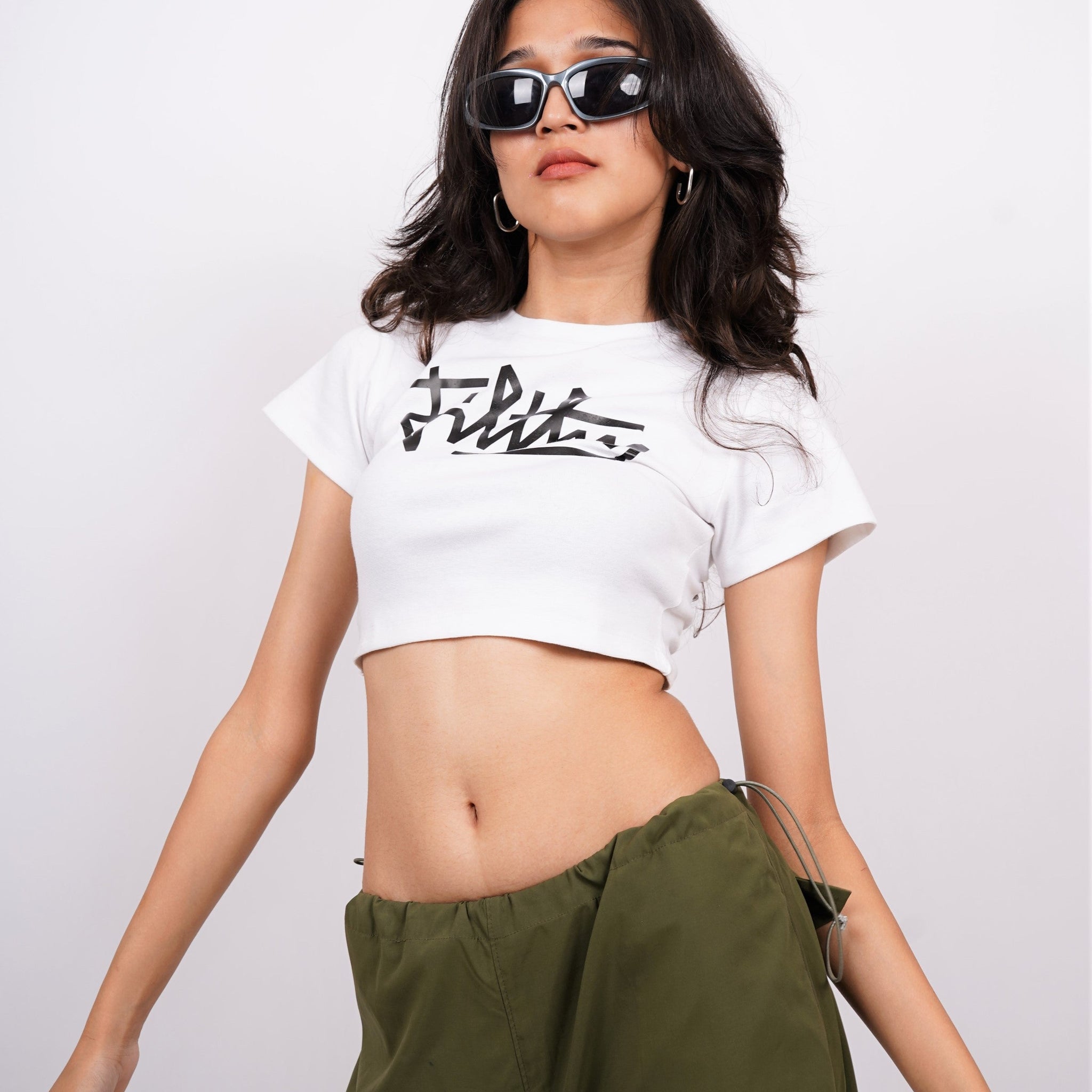 Filthy : Burger Bae Round Neck Crop Baby Tee For Women