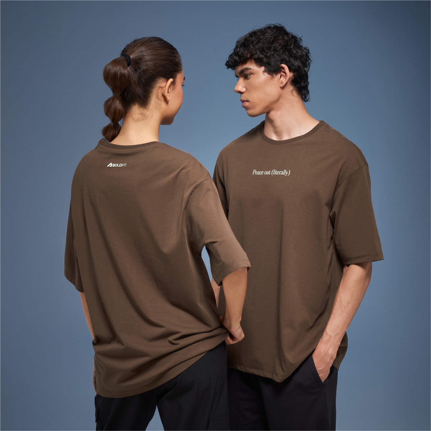 Boldfit Unisex Yoga Oversized T-Shirt Brown 01