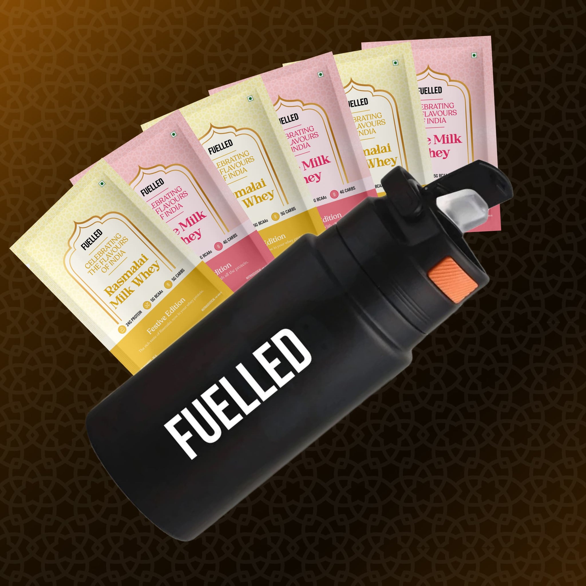 Fuelled Metal Tumbler + 6 Whey Sachets