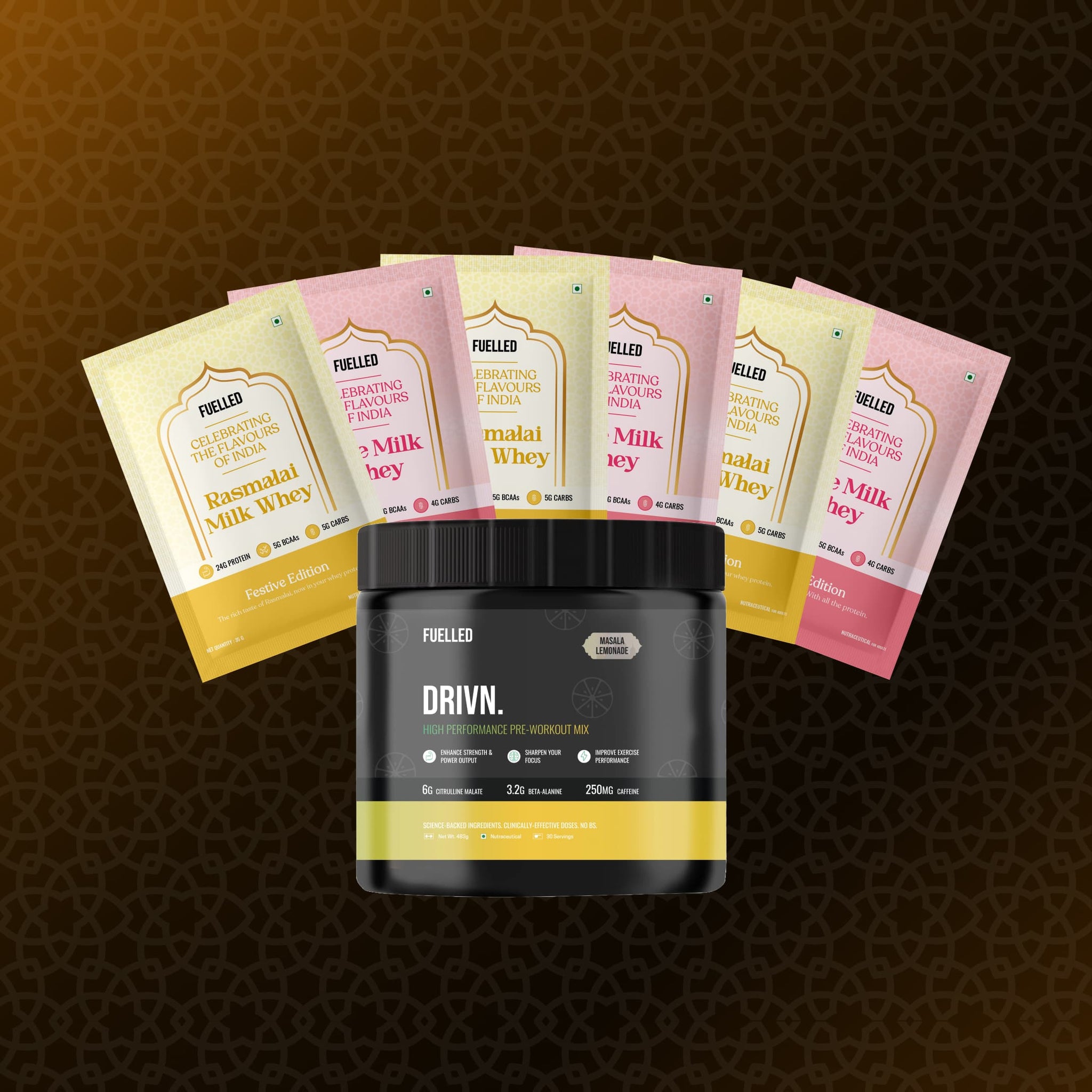 DRIVN Pre-Workout + 6 Whey Sachets