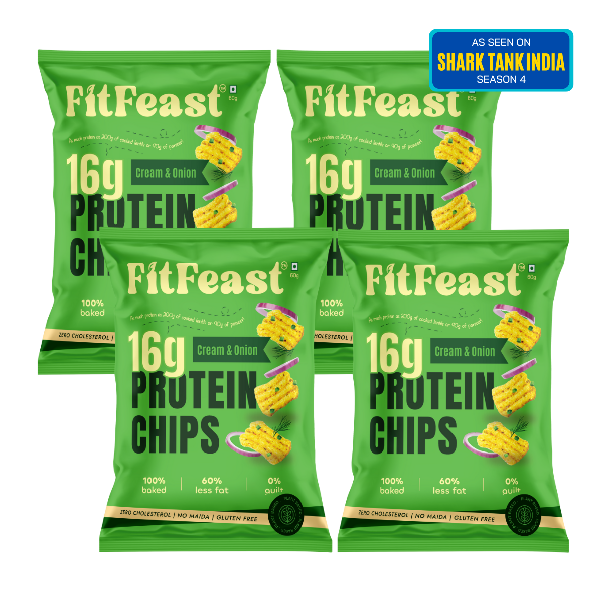 Protein Chips Cream & Onion (Pack of 4)